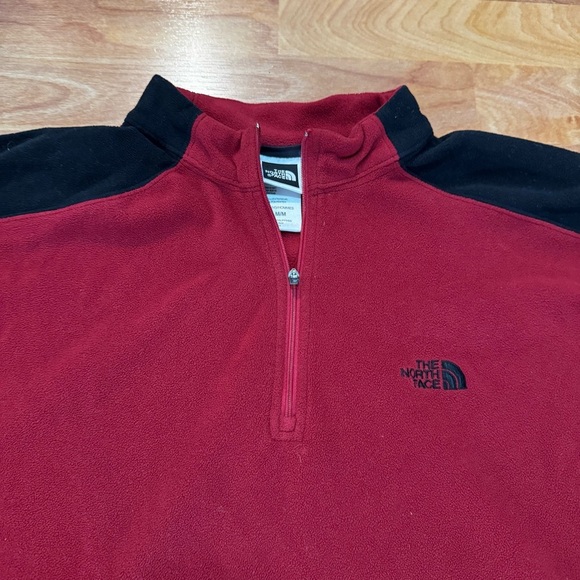 Vtg The North Face Red Burgundy 1/4 Zip Fleece Pullover Men’s Sz Med TNF Fleece - Picture 2 of 16